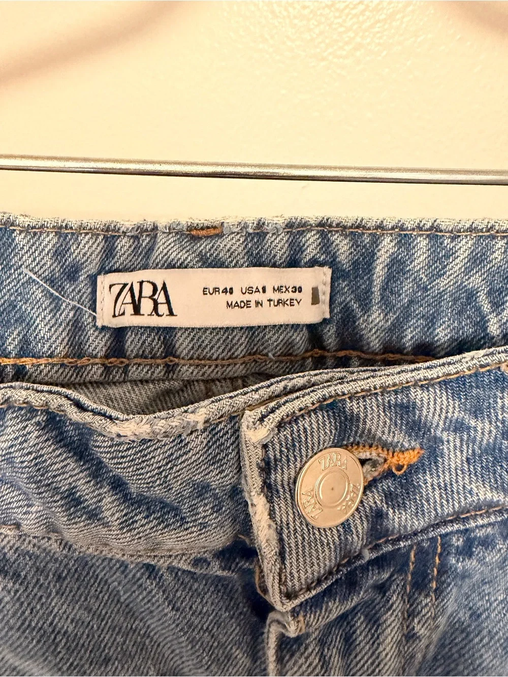 Zara Classic Straight-Leg Jeans in Mid Blue